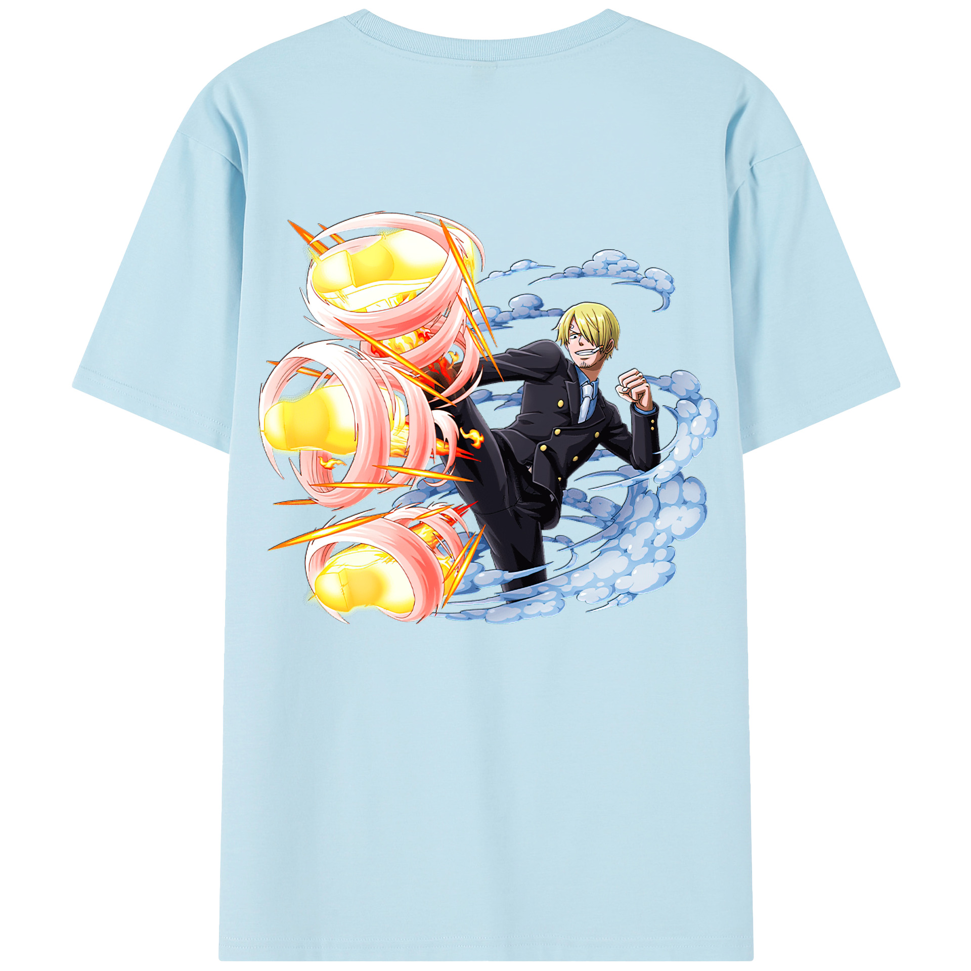 ワンピース サンジ ONE PIECE Sanji 綿100％半袖Tシャツ（背面プリント）